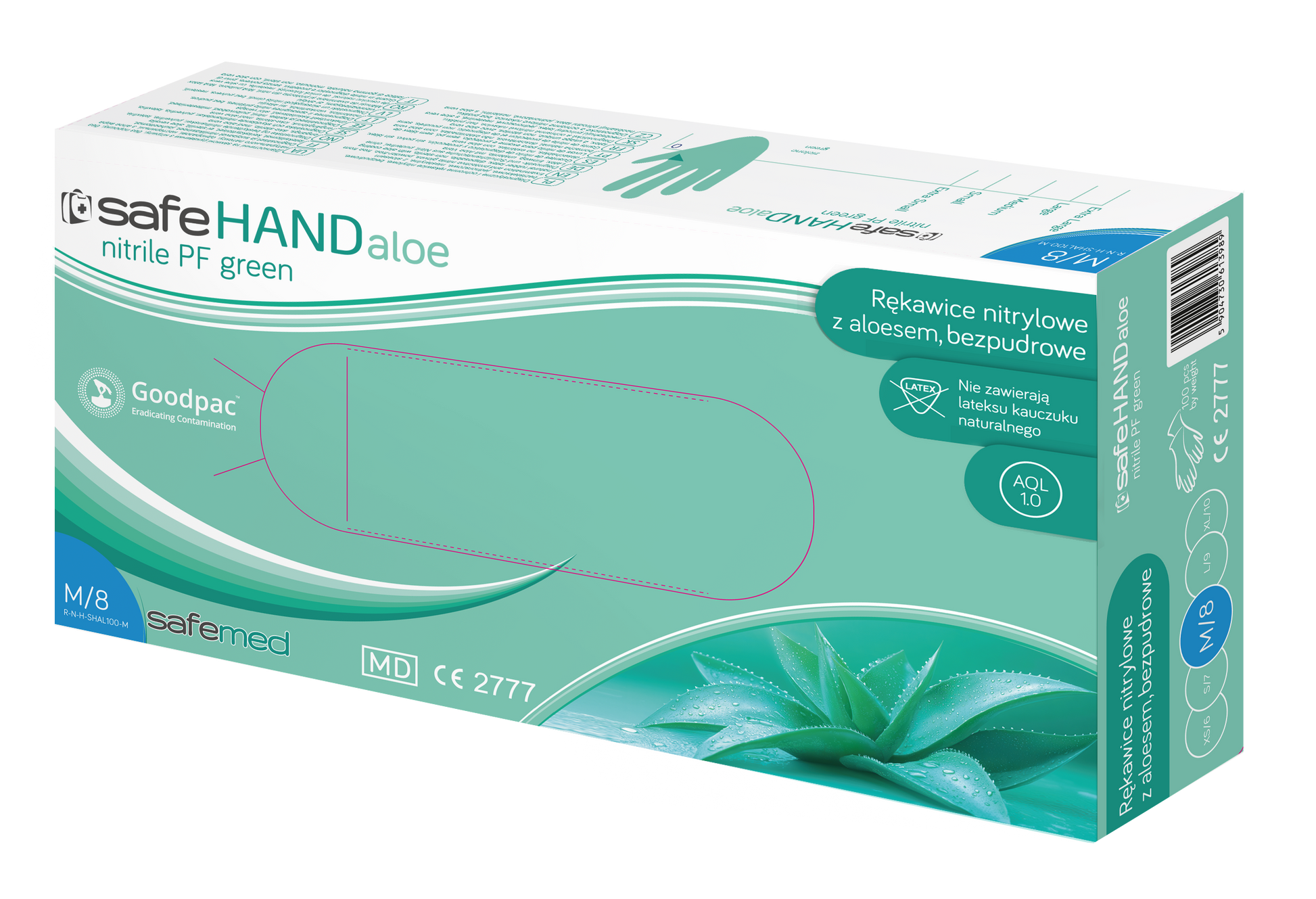 Rękawiczki Nitrylowe SafeHand Aloe 100 Szt.