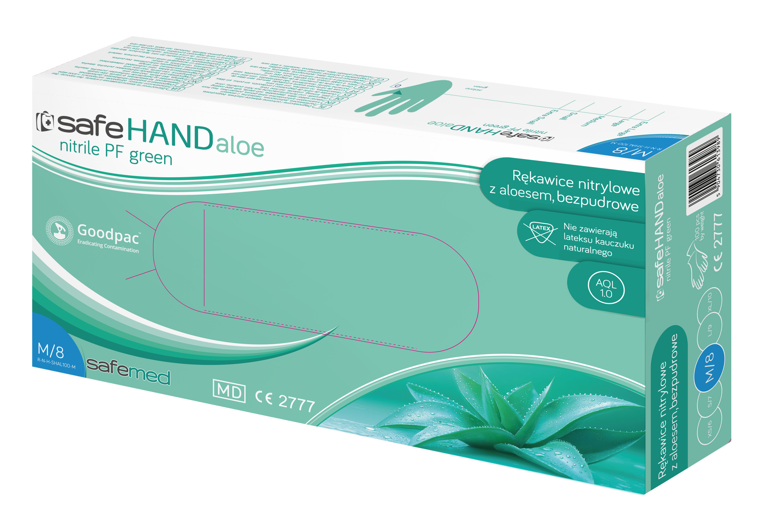 Rękawiczki Nitrylowe SafeHand Aloe 100 Szt.