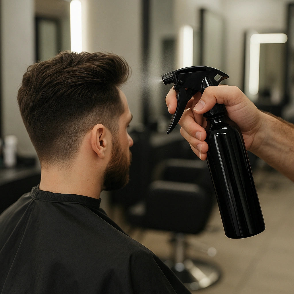 Poniks Rozpylacz Spryskiwacz Do Wody Fryzjerski Do Włosów Barberski Czarny Butelka