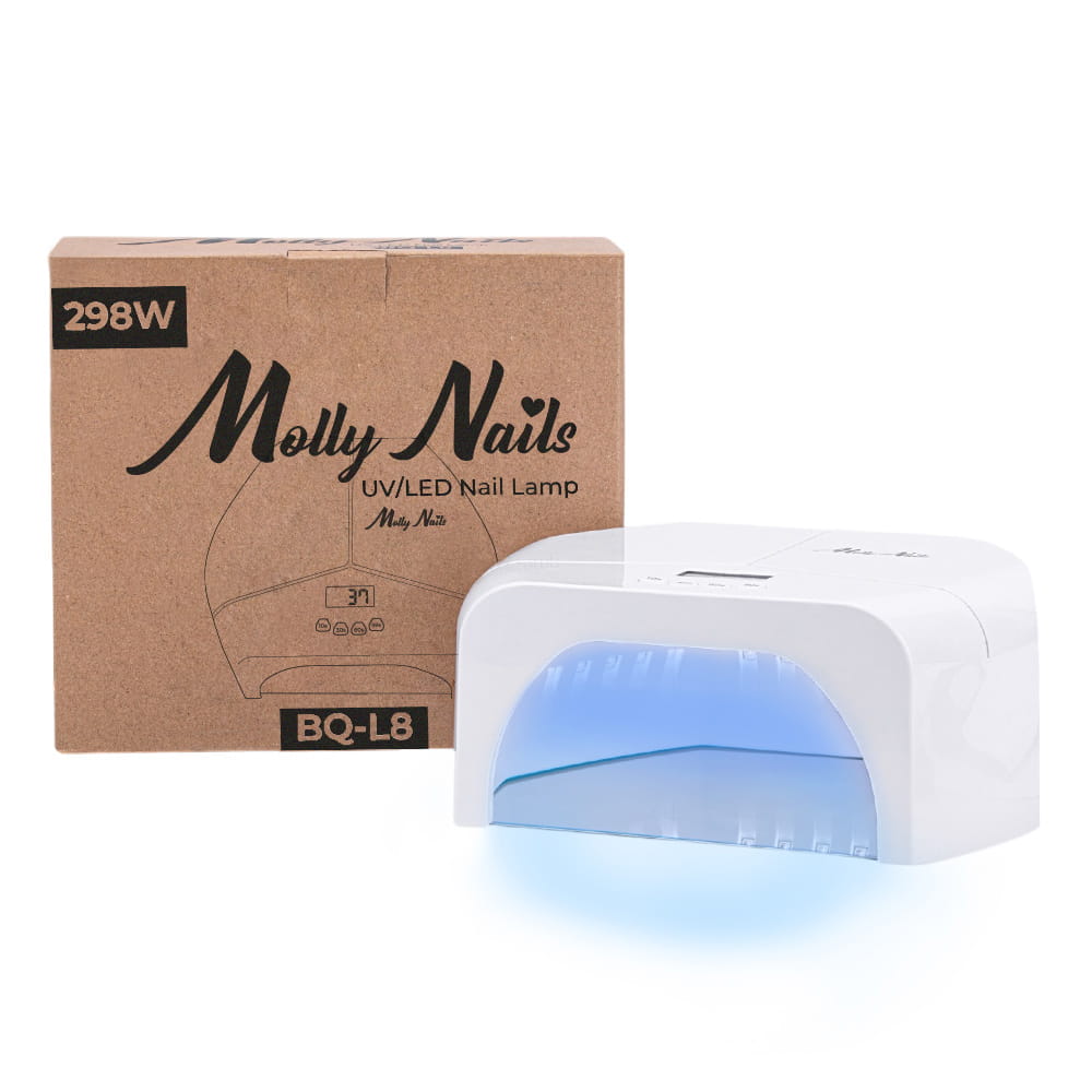 Molly Nails Lampa Do Paznokci UV/LED 298W Do Lakierów Hybrydowych Żeli I Akrylożeli Biała BQ-L8