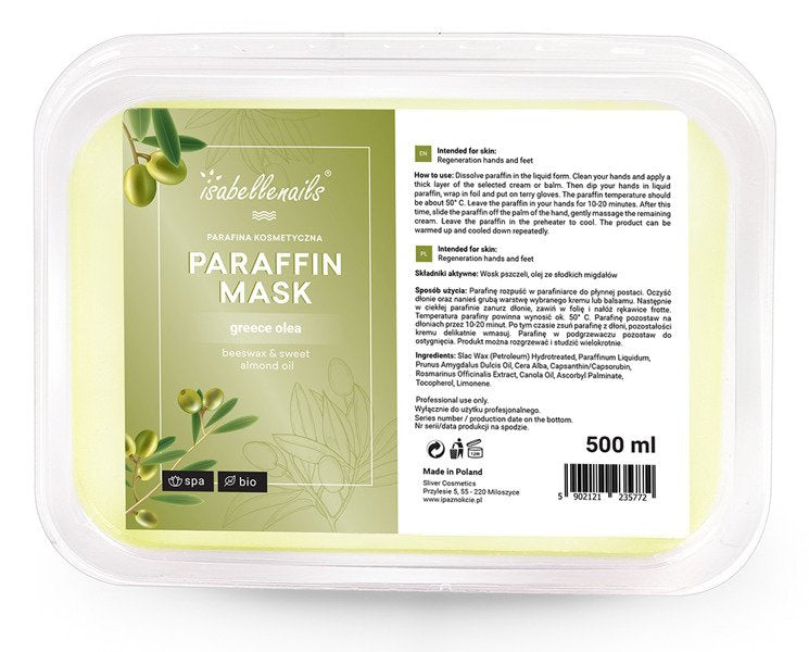 Parafina Kosmetyczna Isabellenails O Zapachu Zielonej Oliwki 500ml