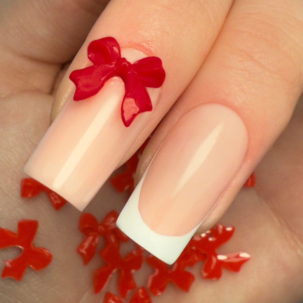 Molly Nails Ozdoby Do Paznokci Kokardki 3D Czerwone 100 Szt