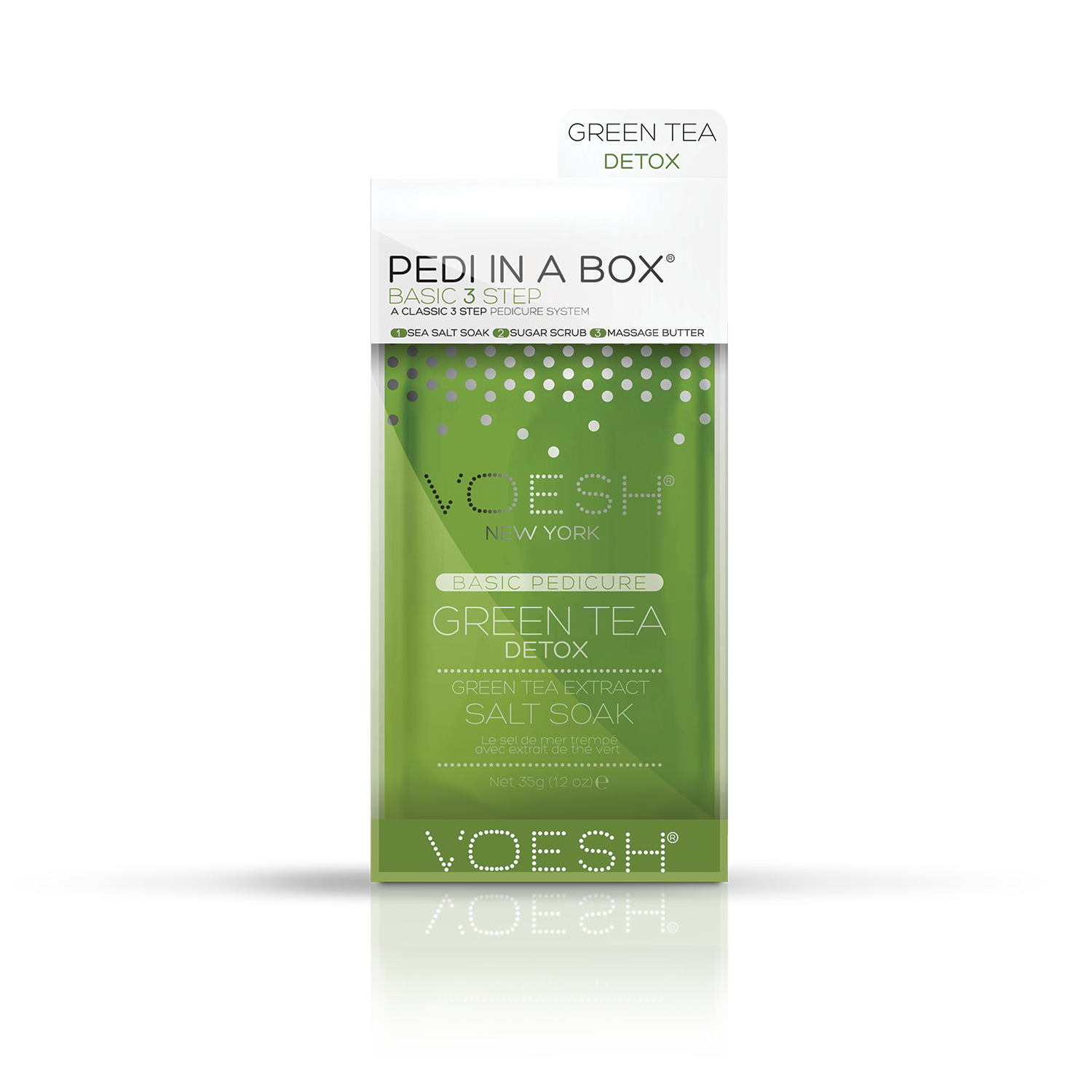 VOESH Green Tea Detox Pedi In A Box Basic Zestaw Do Pedicure 3 Kroki