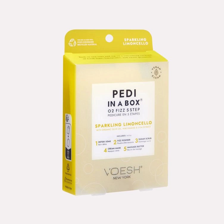 VOESH Sparkling Limoncello Pedi In A Box O2 Fizz Zestaw Do Pedicure 5 Kroków
