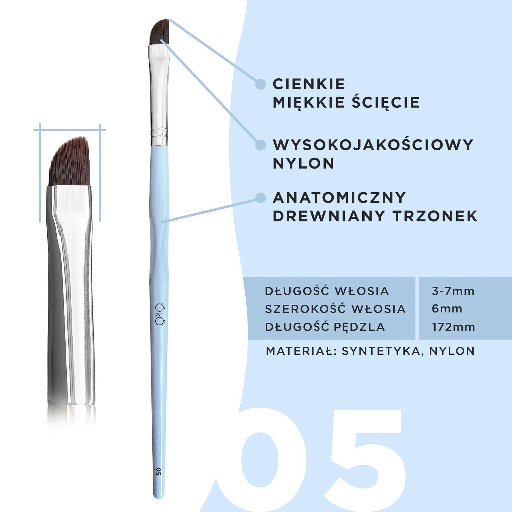 OKO Pędzelek Miękki Ścięty OKO #5