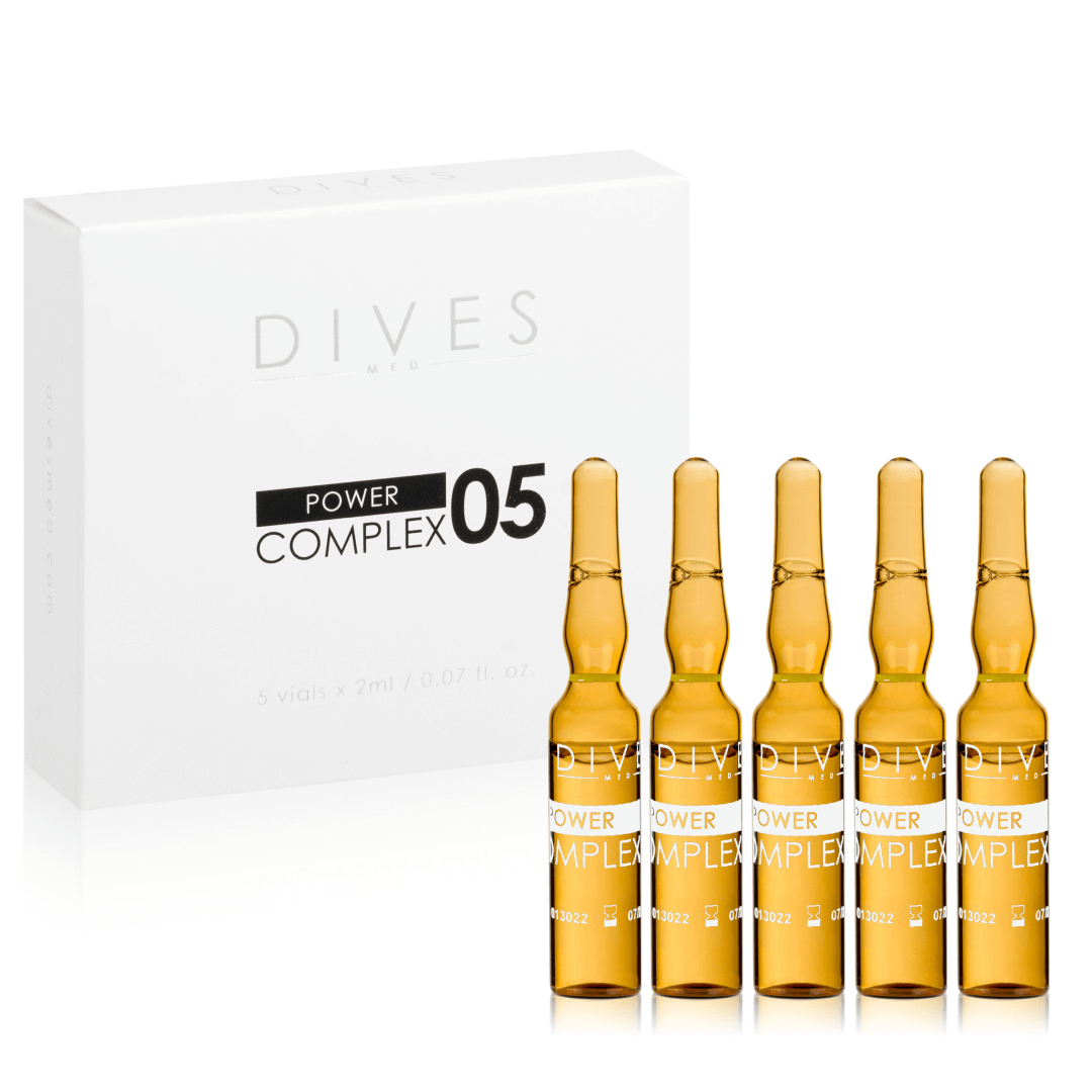Dives Med - Power Complex 05 - Ampułki Głębokiej Regeneracji I Rozświetlenia Z Niacynamidem I Glutationem 5x2ml