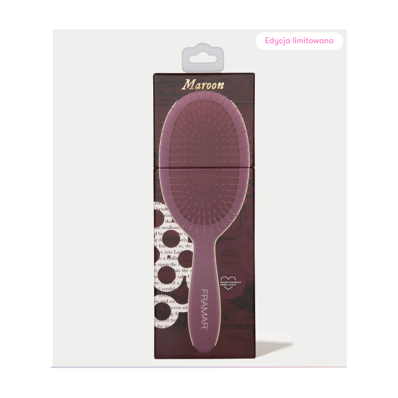 Framar Dark Academia Detangle Brush - Maroon Bordowa Szczotka Do Rozczesywania Włosów