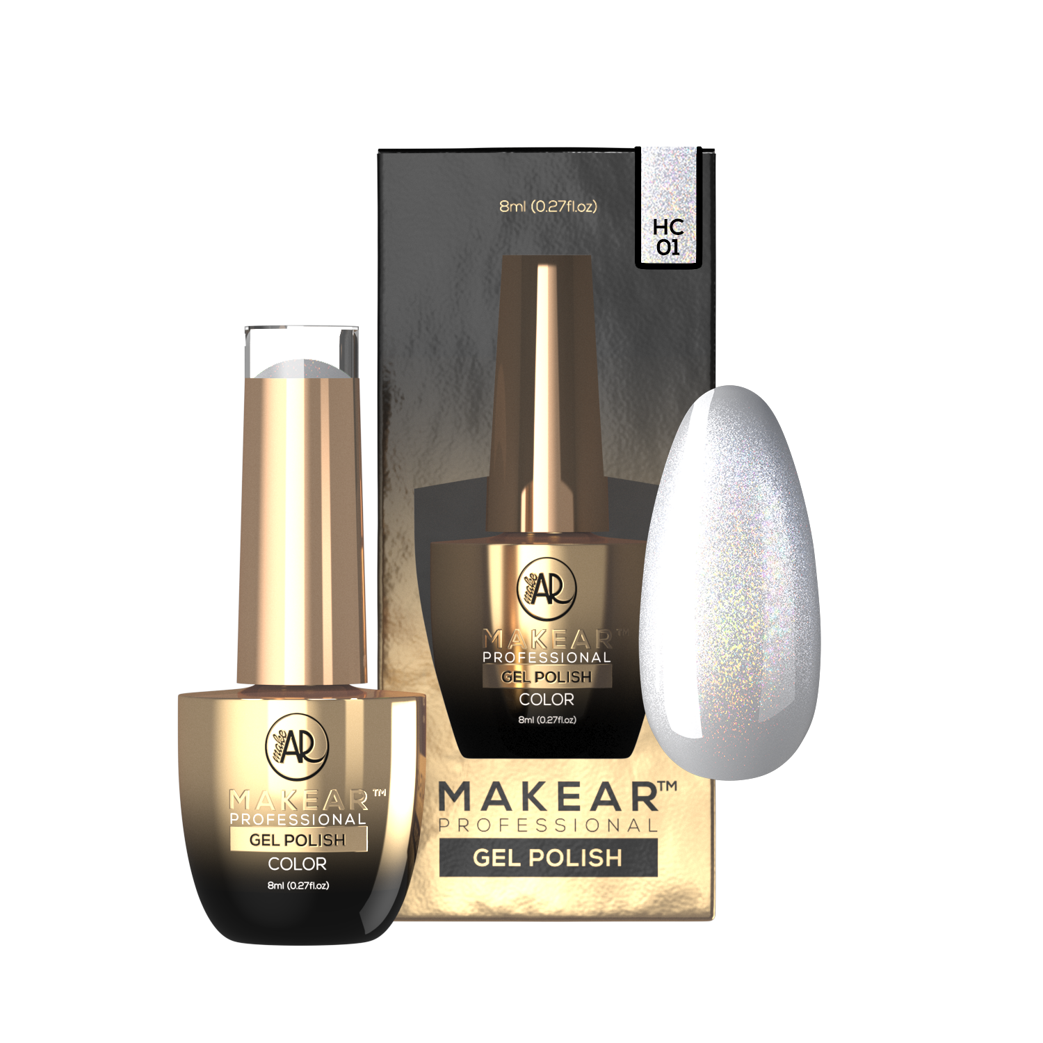 MAKEAR Makear Lakier Hybrydowy HC01 Holo Cat Eye 8ml — Składniki i ocena