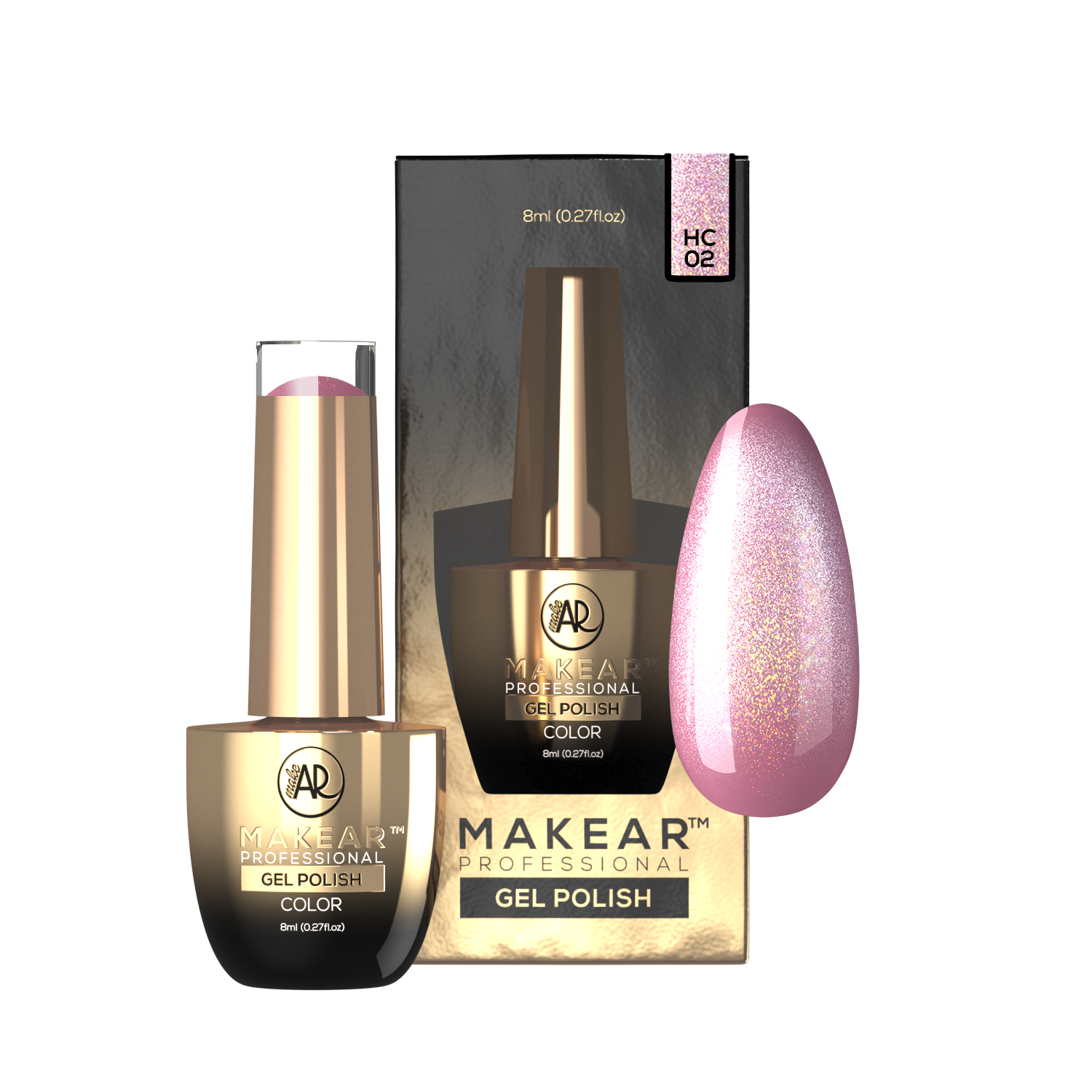 Makear Lakier Hybrydowy HC02 Holo Cat Eye 8ml