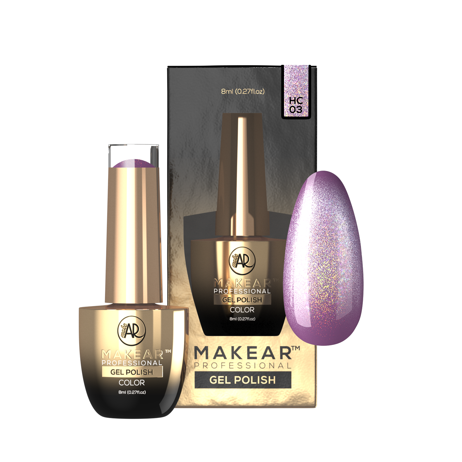 Makear Lakier Hybrydowy HC03 Holo Cat Eye 8ml