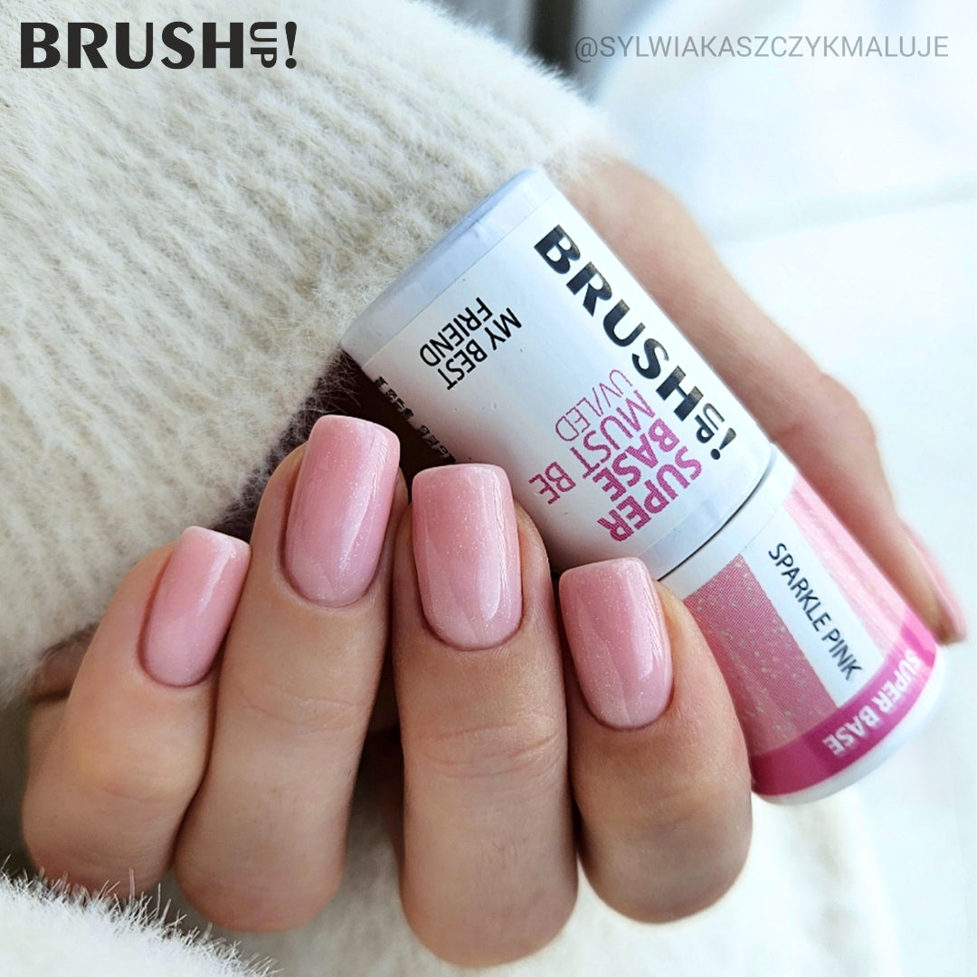 Brushup! My Best Friend Sparkle Pink Baza Hybrydowa Do Paznokci Super Base Must Be 5g