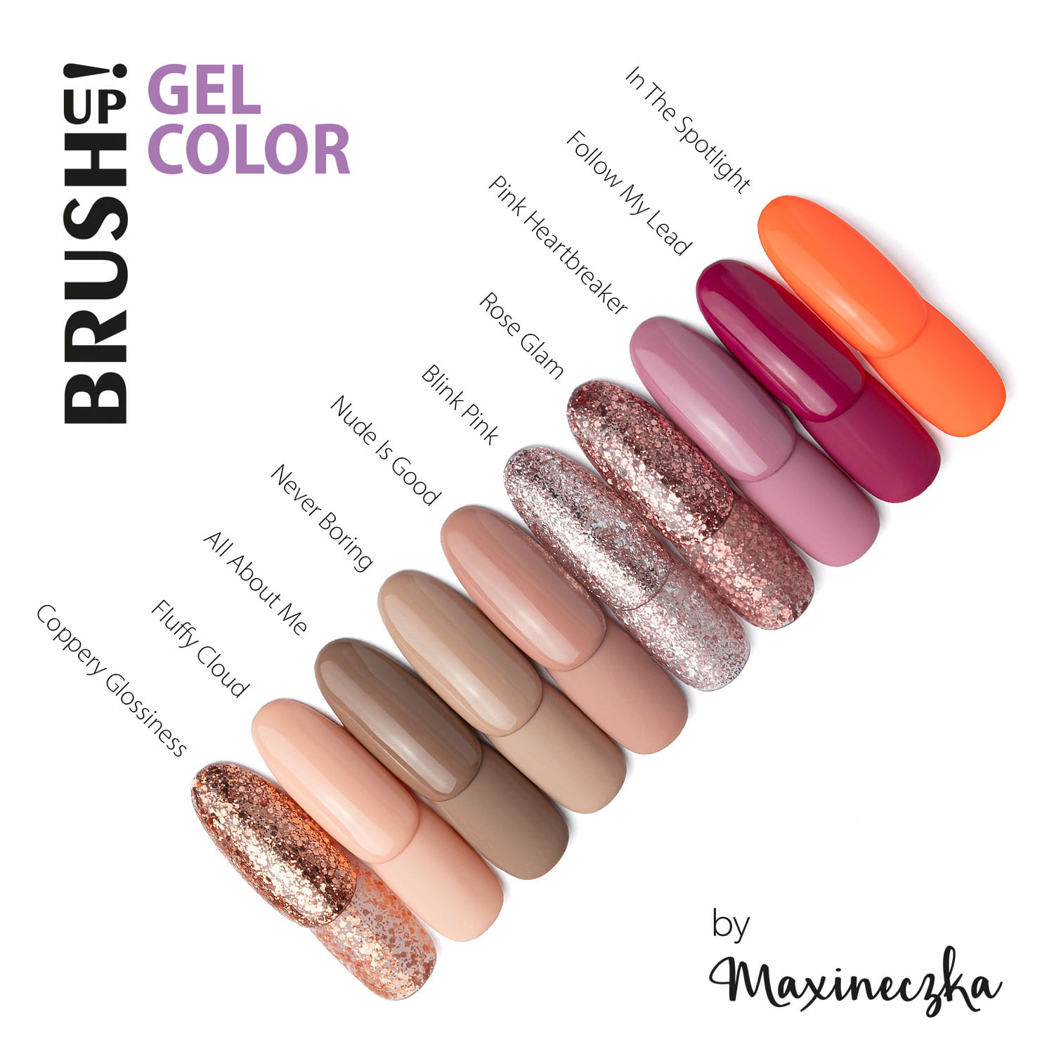 Brushup! By Maxineczka Lakier Hybrydowy Do Paznokci Color Gel UV LED Follow My Lead 5g