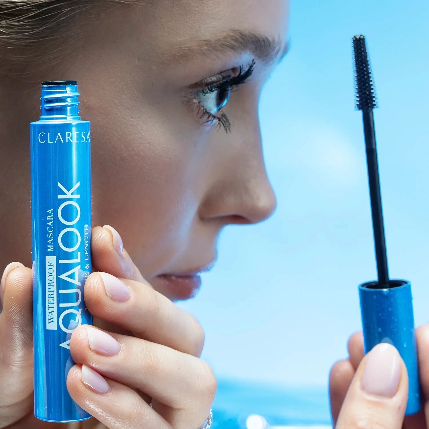 Claresa Aqualook Waterproof Volume&Length Mascara Black Tusz Do Rzęs Wodoodporny Pogrubiająco-Wydłużający, Czarny, 8g