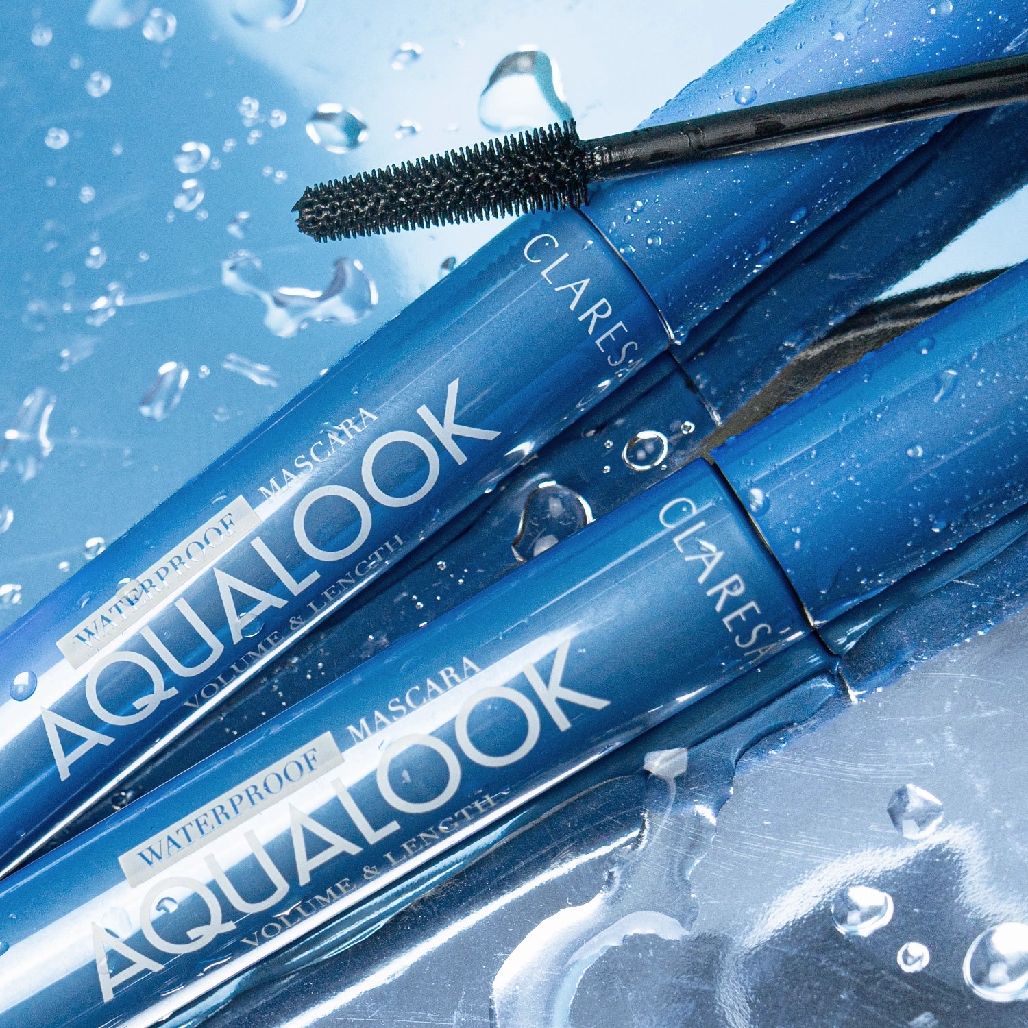 Claresa Aqualook Waterproof Volume&Length Mascara Black Tusz Do Rzęs Wodoodporny Pogrubiająco-Wydłużający, Czarny, 8g