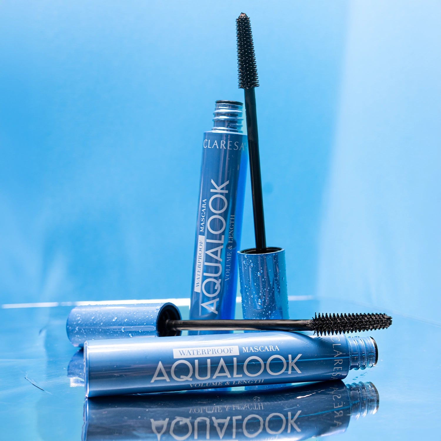 Claresa Aqualook Waterproof Volume&Length Mascara Black Tusz Do Rzęs Wodoodporny Pogrubiająco-Wydłużający, Czarny, 8g