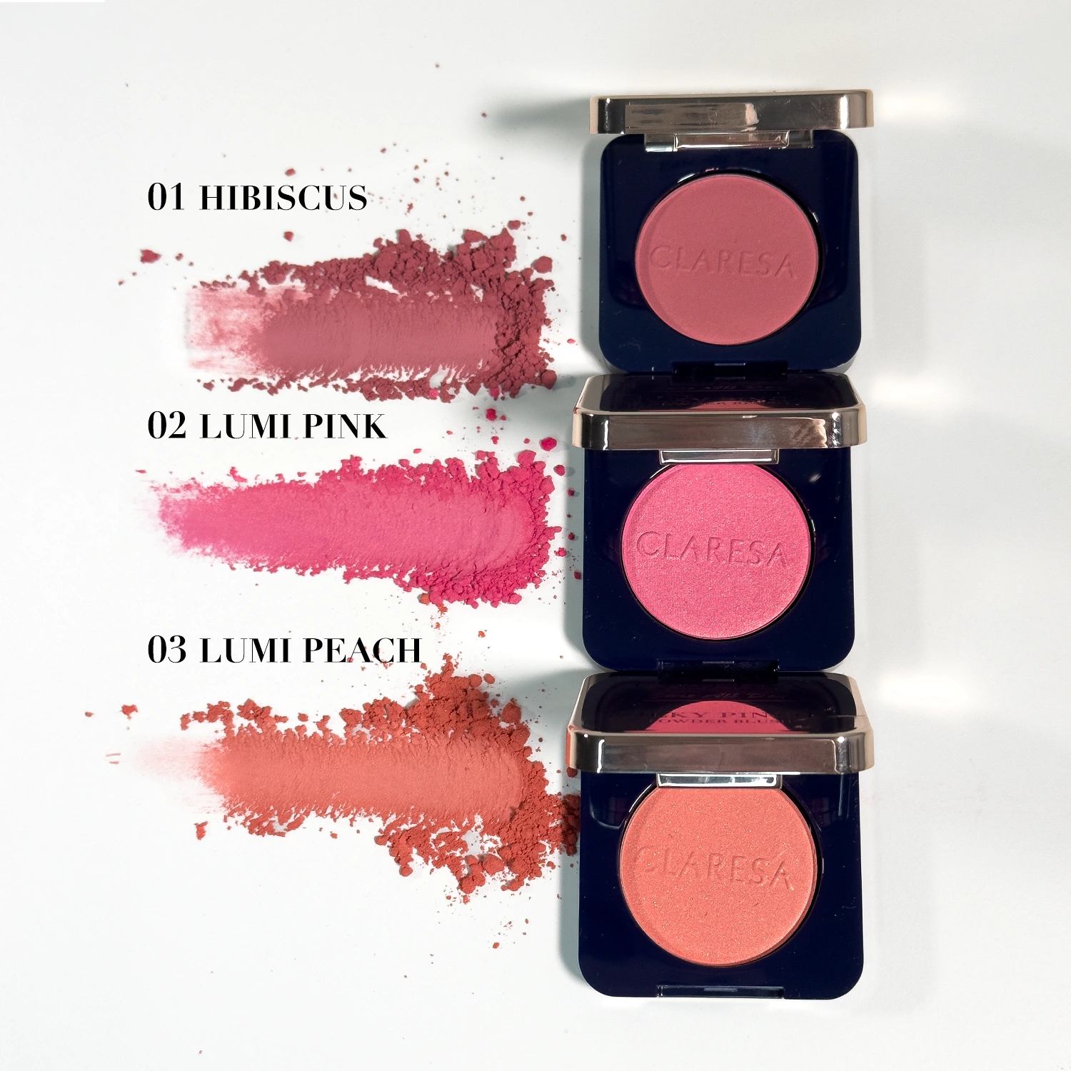 Claresa Care All Day Silky Pinch Powder Blush Pudrowy Róż Do Policzków 01 Hibiscus, 2g