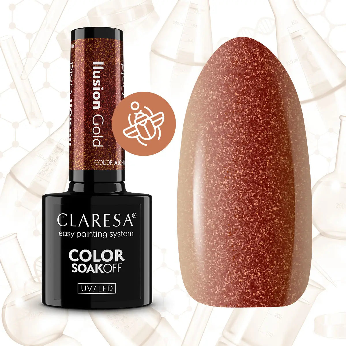 Claresa - Lakier Hybrydowy Ilusion Gold 5g