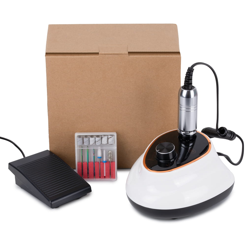 Frezarka Do Paznokci 65W Do Manicure Pedicure Biało-Czarna M5 35 000 Obrotów