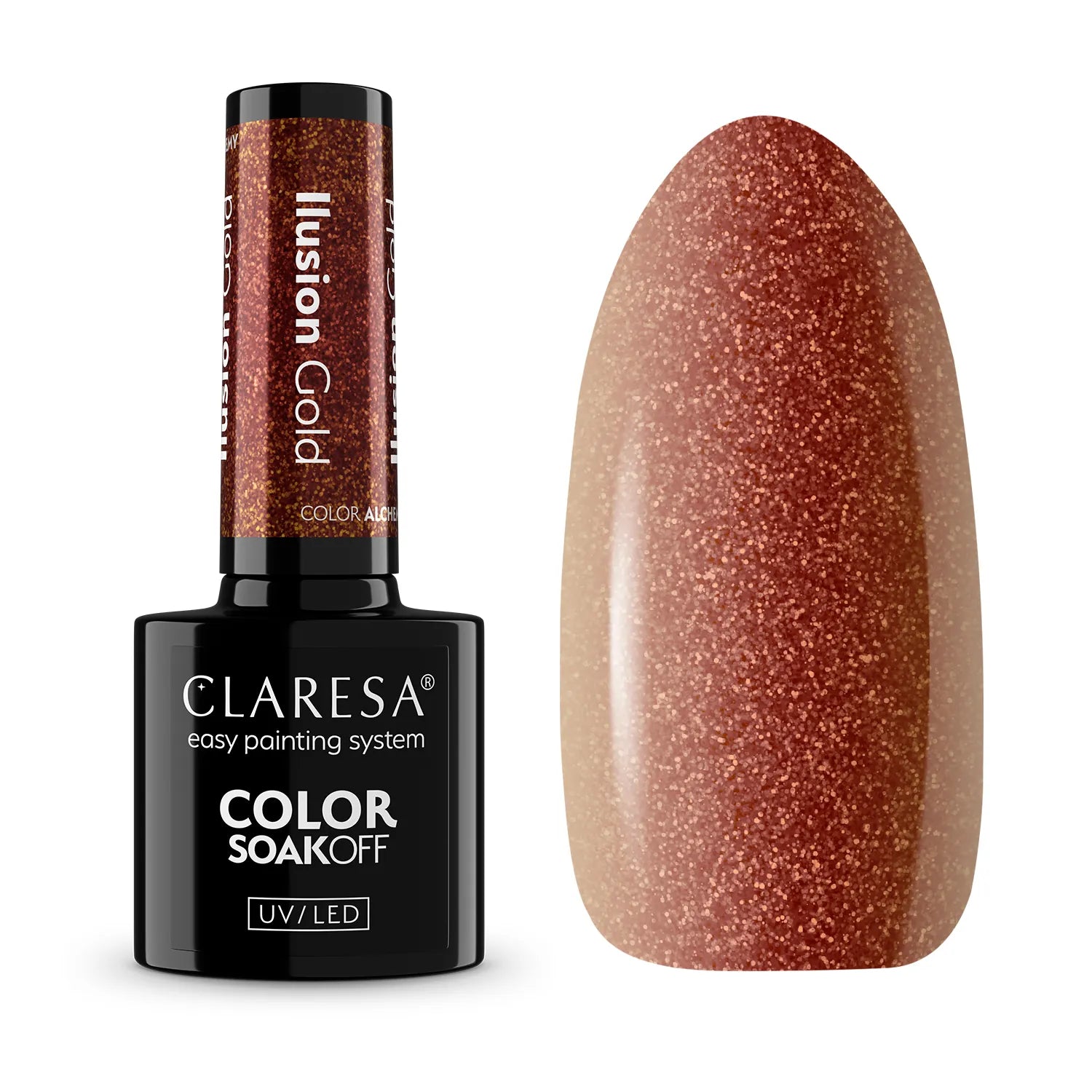 Claresa - Lakier Hybrydowy Ilusion Gold 5g