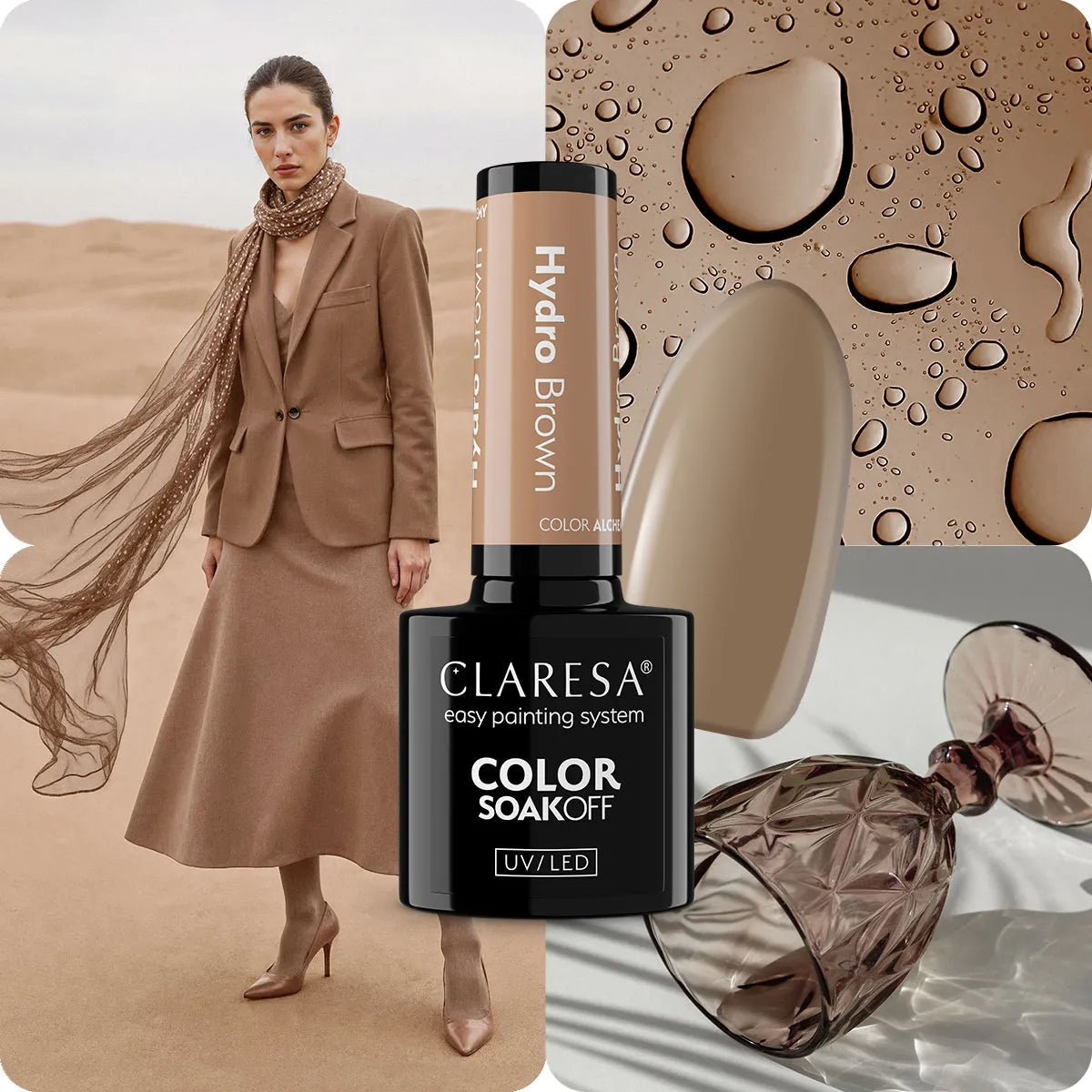 Claresa - Lakier Hybrydowy Hydro Brown 5g