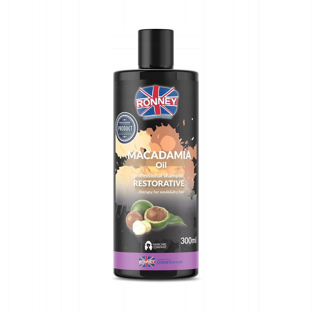 Ronney Macadamia Oil Wzmacniający Szampon Z Olejem Makadamia Do Włosów Suchych I Osłabionych, 300ml
