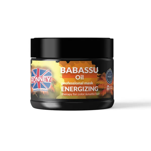 Ronney Ronney Babassu Oil Energizing Therapy Maska Energetyzująca Do Włosów Farbowanych I Pozbawionych Blasku, 300 Ml