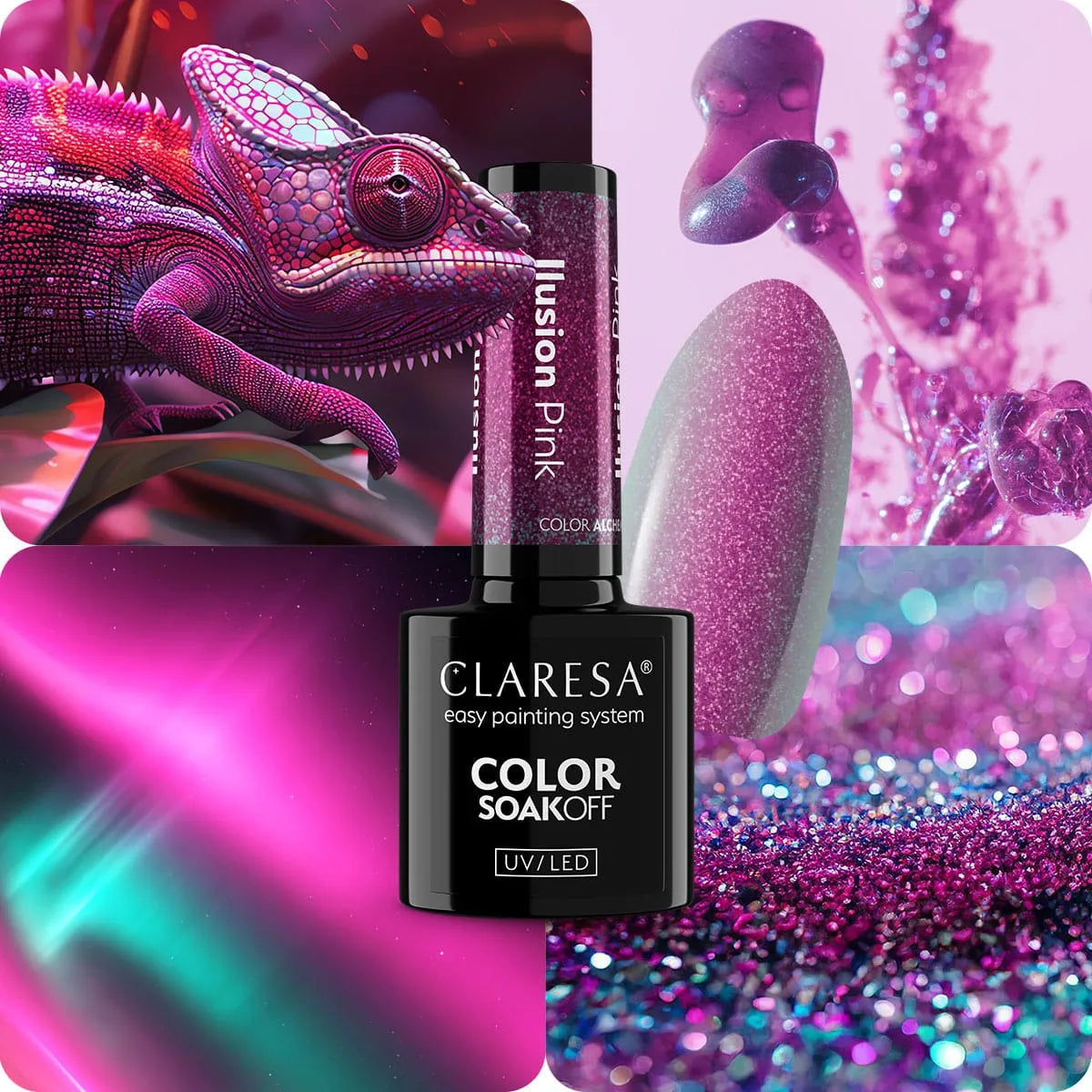 Claresa - Lakier Hybrydowy Ilusion Pink 5g