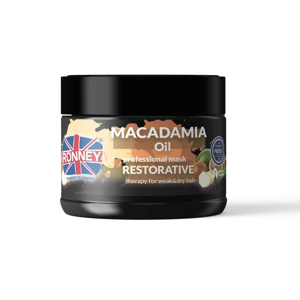 Ronney Macadamia Oil Wzmacniająca Maska Do Włosów Suchych I Łamliwych, 300 Ml