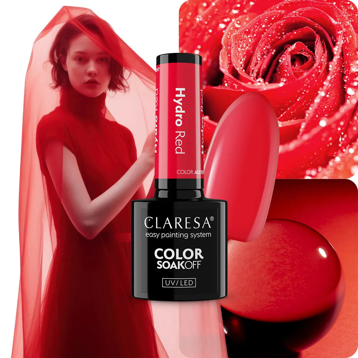 Claresa - Lakier Hybrydowy Hydro Red 5g