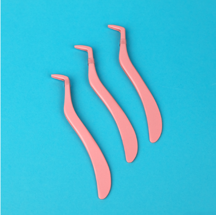 Wonder Lashes Pęseta Mini Do Kępek/Rzęs Bondingowych Różowa