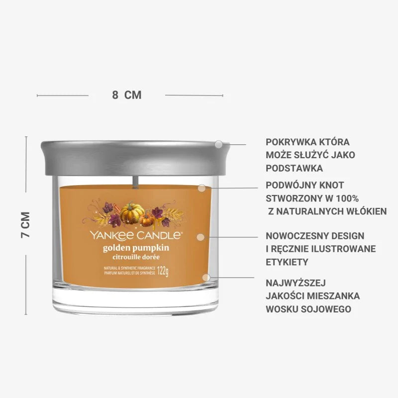Yankee Candle Świeca Zapachowa Tumbler z 1 Knotem Golden Pumpkin