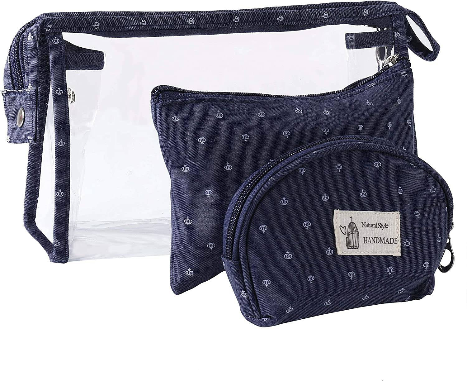 Beautiona Zestaw Trzech Kosmetyczek Blue Granat