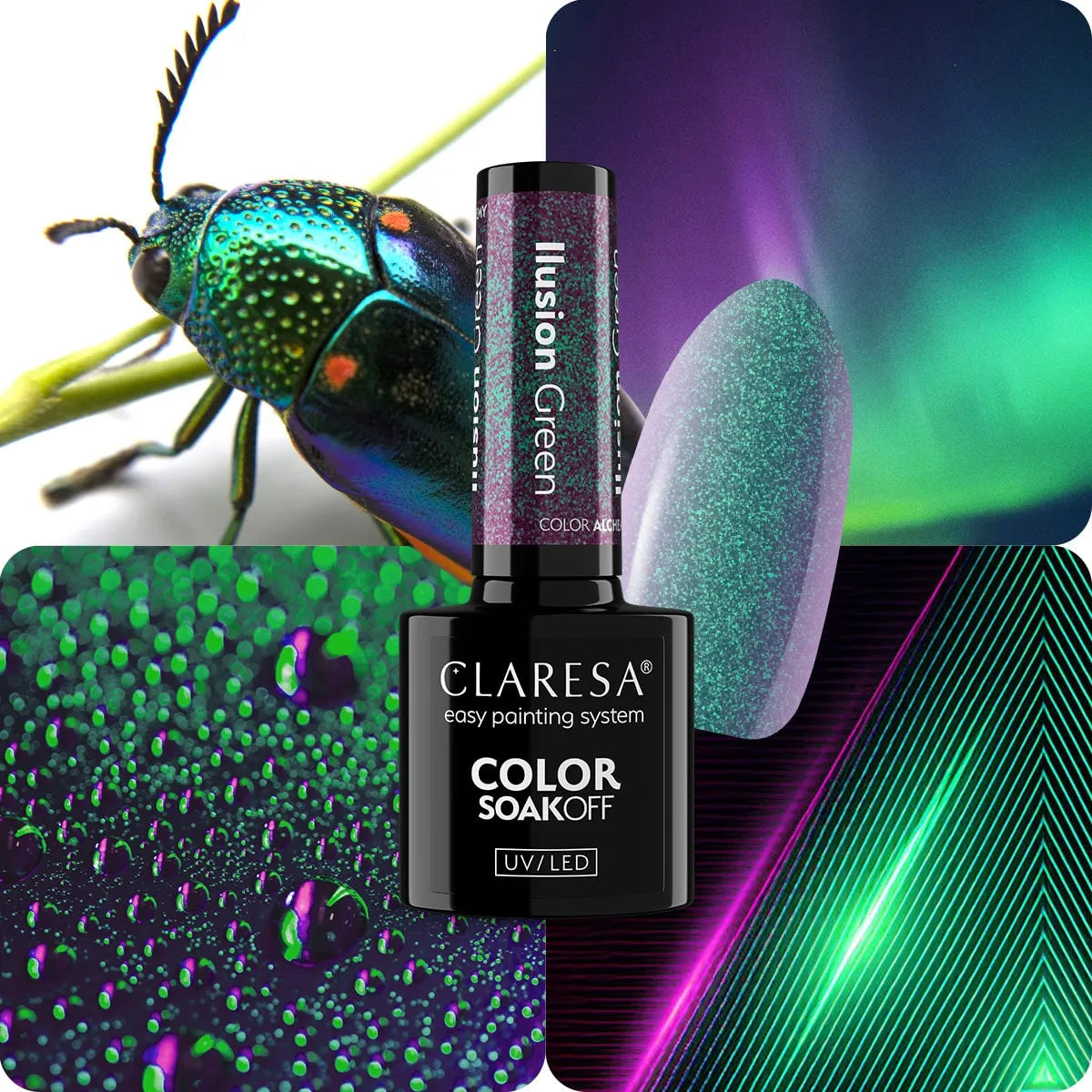 Claresa - Lakier Hybrydowy Ilusion Green 5g