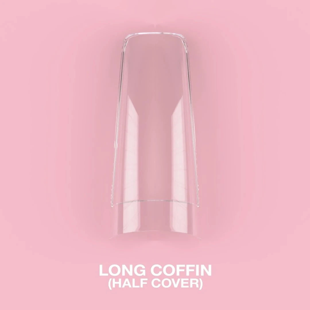 Luna Gel Tips Coffin Long Half Cover Tipsy 500 Szt.