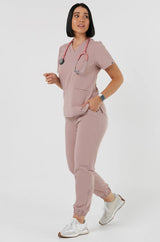 Vena Spodnie Medyczne Joggery - Dust Pink