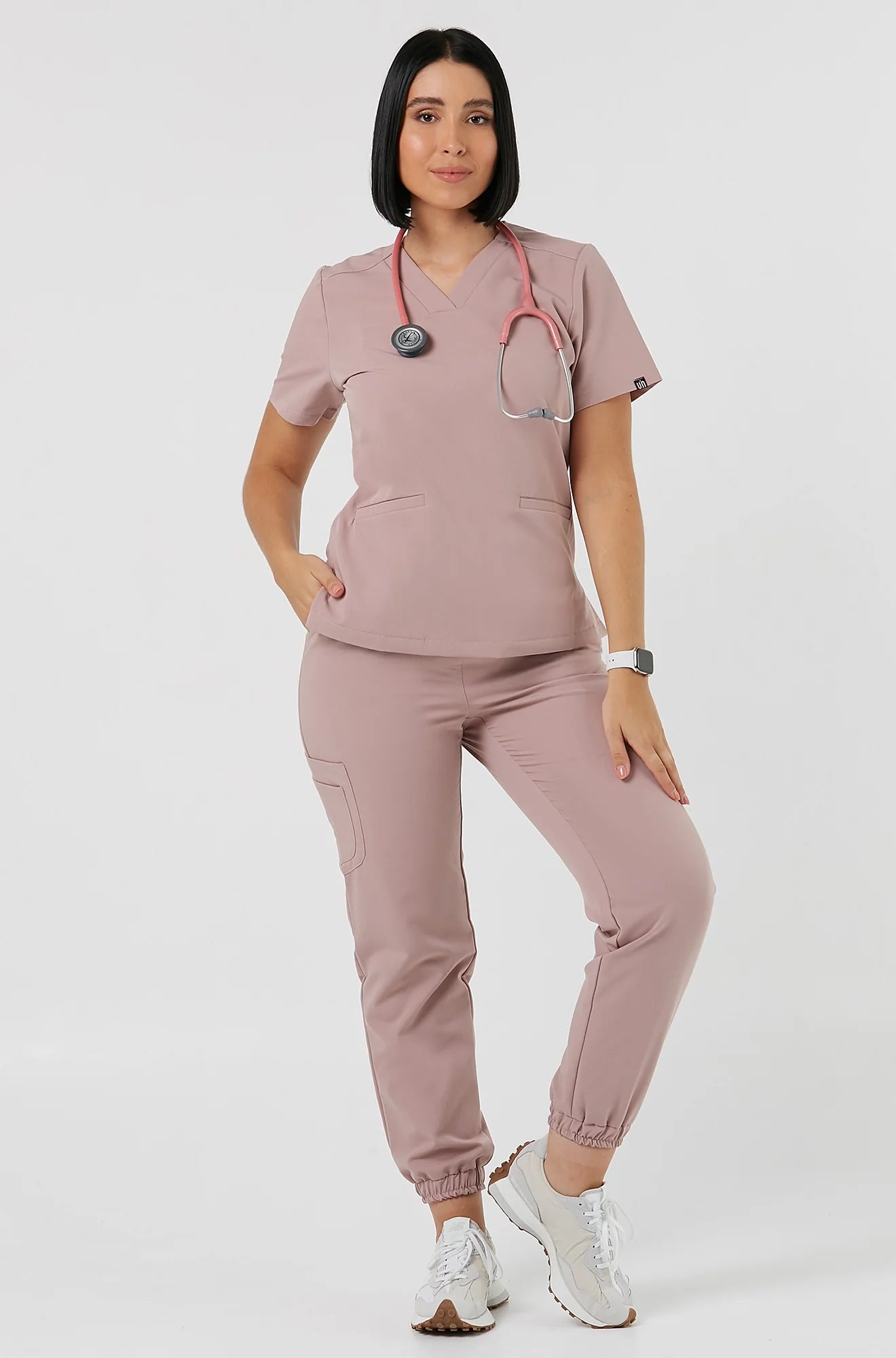 Vena Spodnie Medyczne Joggery - Dust Pink