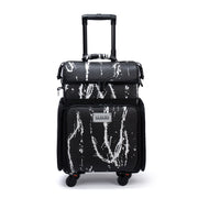 Luxury Makeup Bag Kufer Kosmetyczny - Walizka Wizażysty Średnia Luxury Black And White Snake