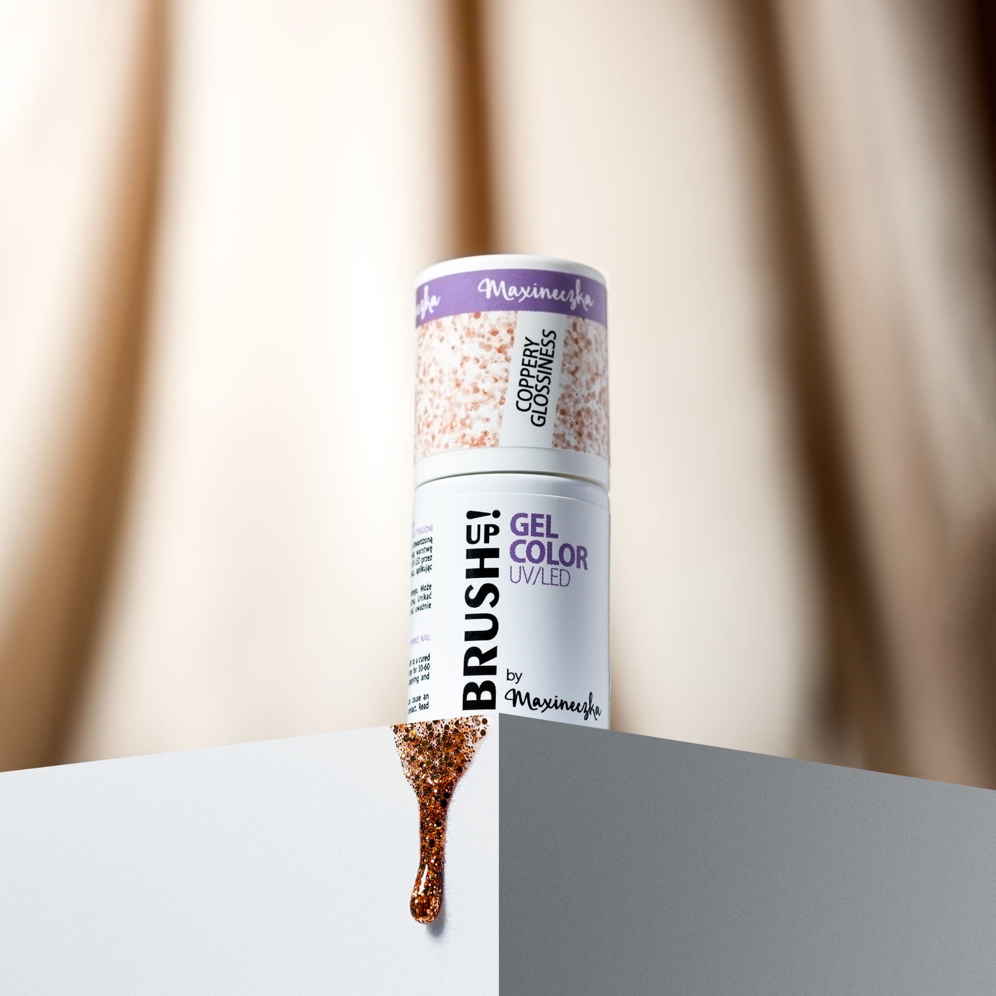 Brushup! By Maxineczka Lakier Hybrydowy Do Paznokci Color Gel UV LED Coppery Glossiness 5g