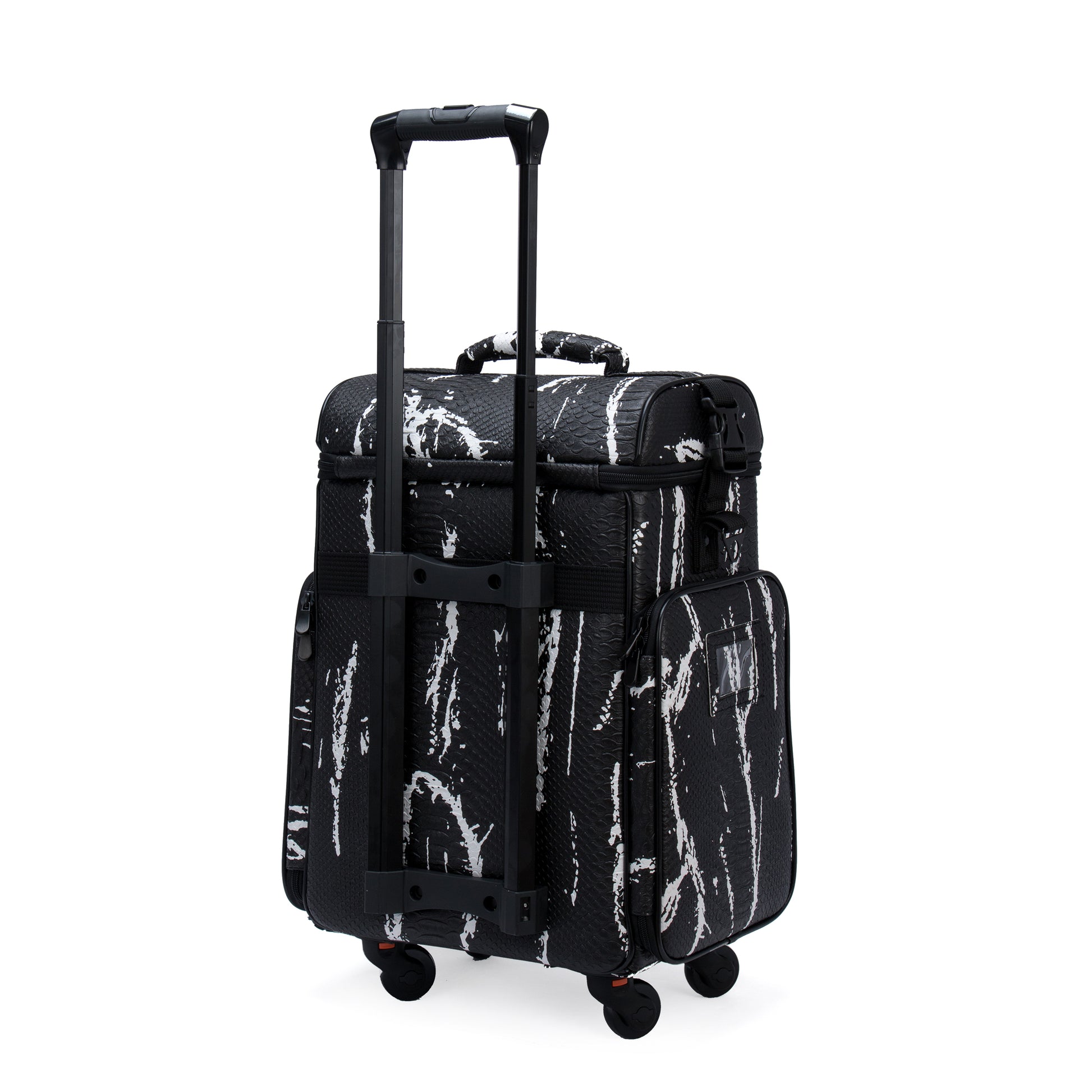 Luxury Makeup Bag Kufer Kosmetyczny - Walizka Wizażysty Średnia Luxury Black And White Snake