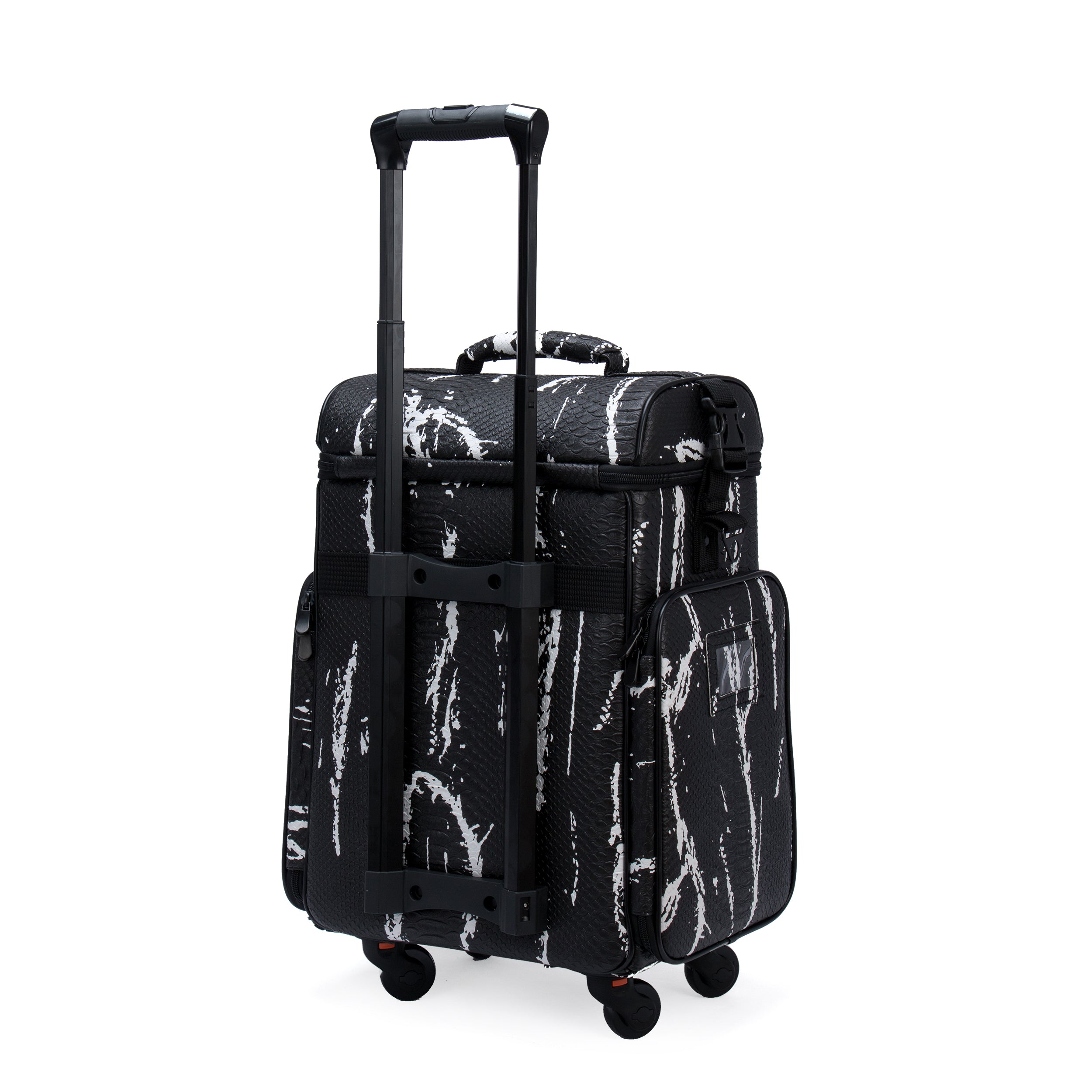 Luxury Makeup Bag Kufer Kosmetyczny - Walizka Wizażysty Średnia Luxury Black And White Snake