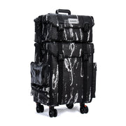 Luxury Makeup Bag Kufer Kosmetyczny Duży - Walizka Wizażysty Luxury 2w1 Black And White Snake