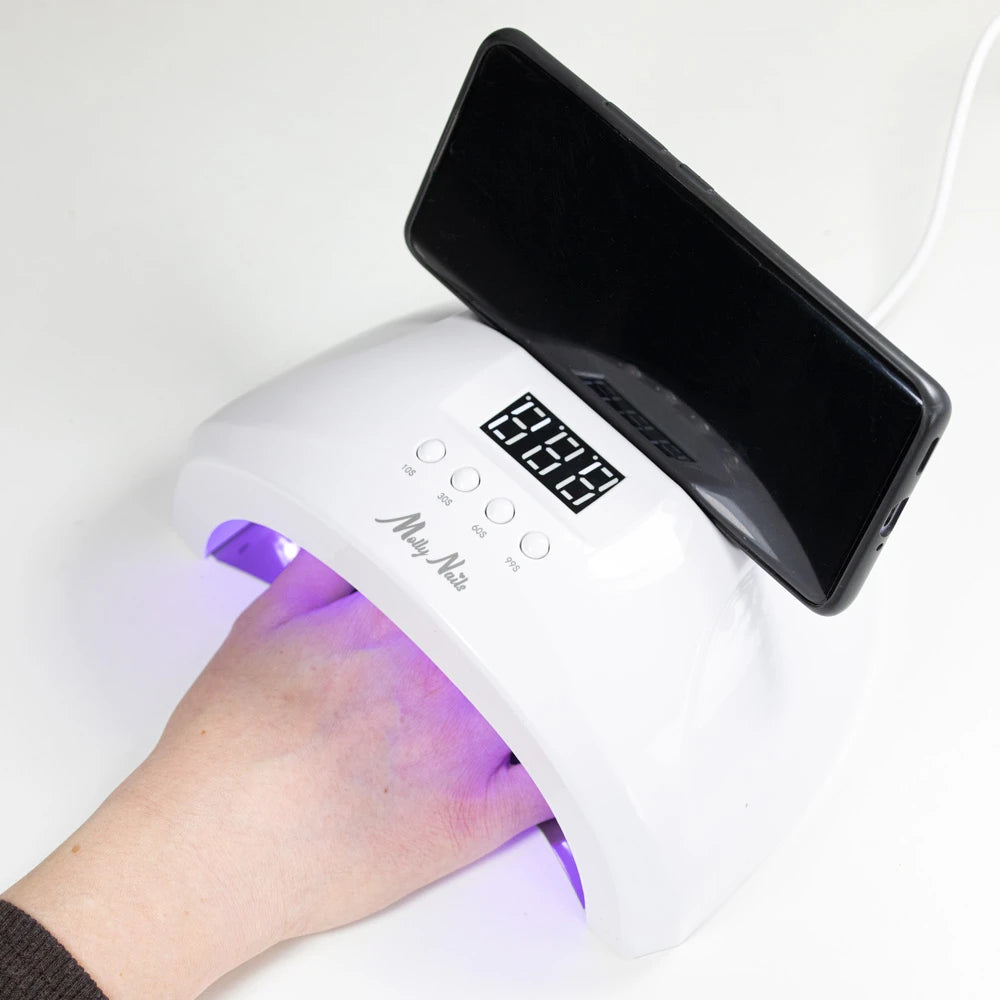 Molly Nails Lampa Do Paznokci UV/LED 48W Do Lakierów Hybrydowych Żeli I Akrylożeli Biała SUN 1S PRO 3m Długości Kabla