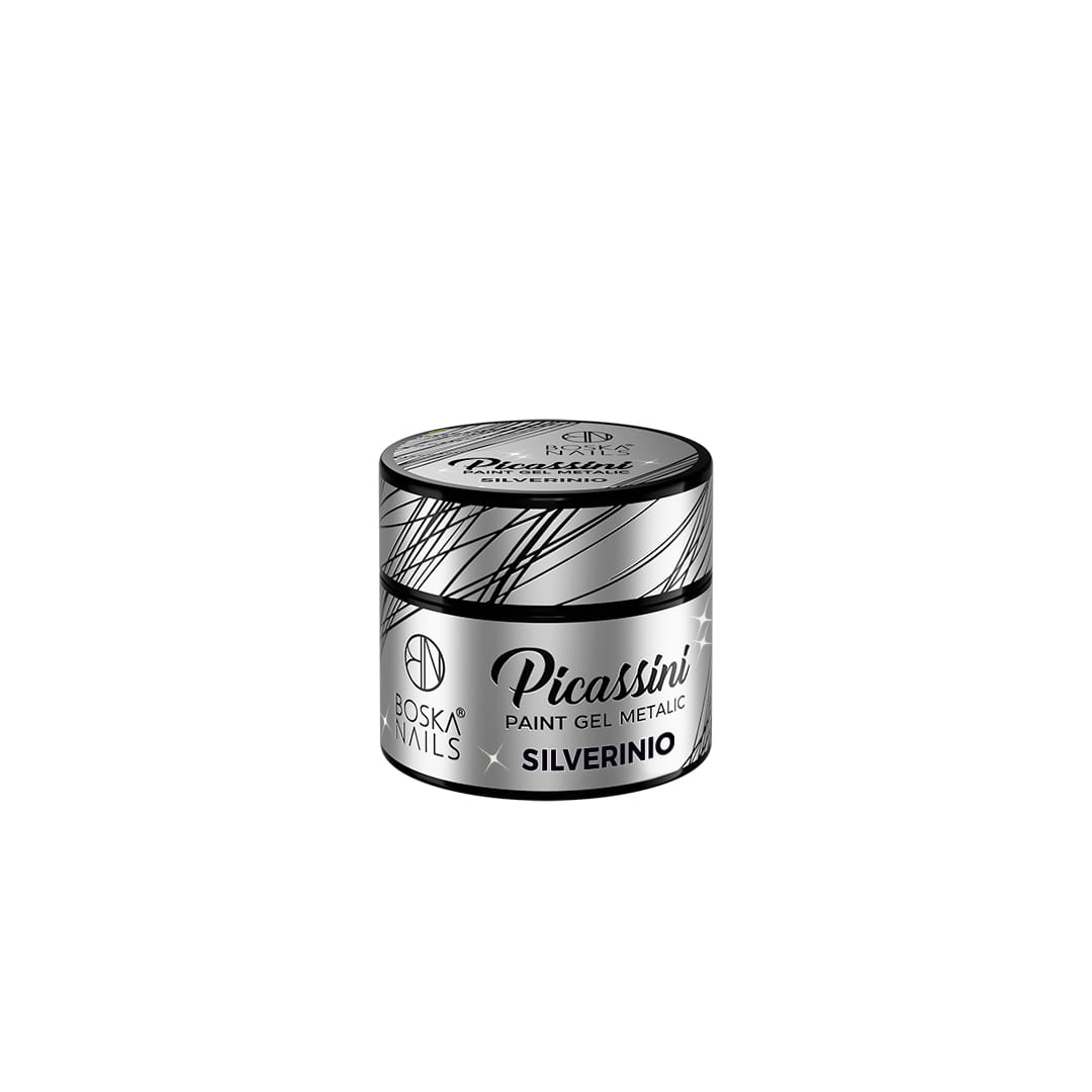 Boska Nails Żel Do Zdobień Picassini Metalic Paint Gel Silverinio 5ml