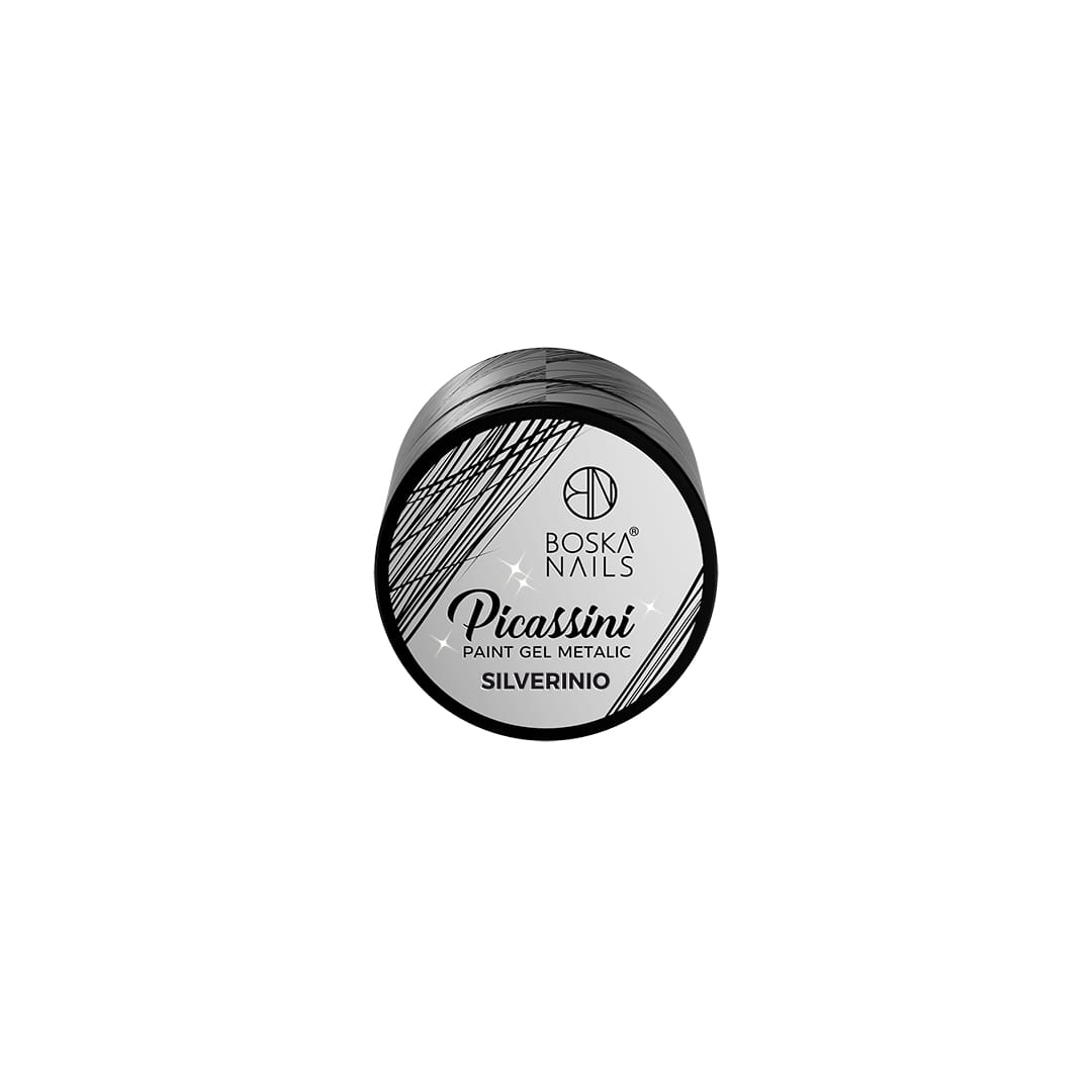 Boska Nails Żel Do Zdobień Picassini Metalic Paint Gel Silverinio 5ml