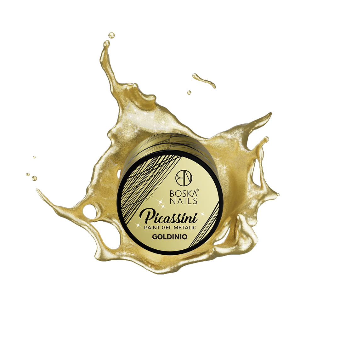 Boska Nails Żel Do Zdobień Picassini Metalic Paint Gel Goldinio 5ml