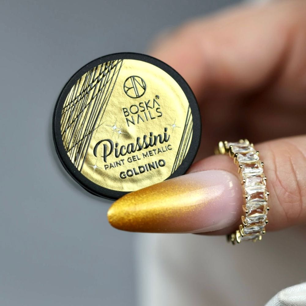 Boska Nails Żel Do Zdobień Picassini Metalic Paint Gel Goldinio 5ml