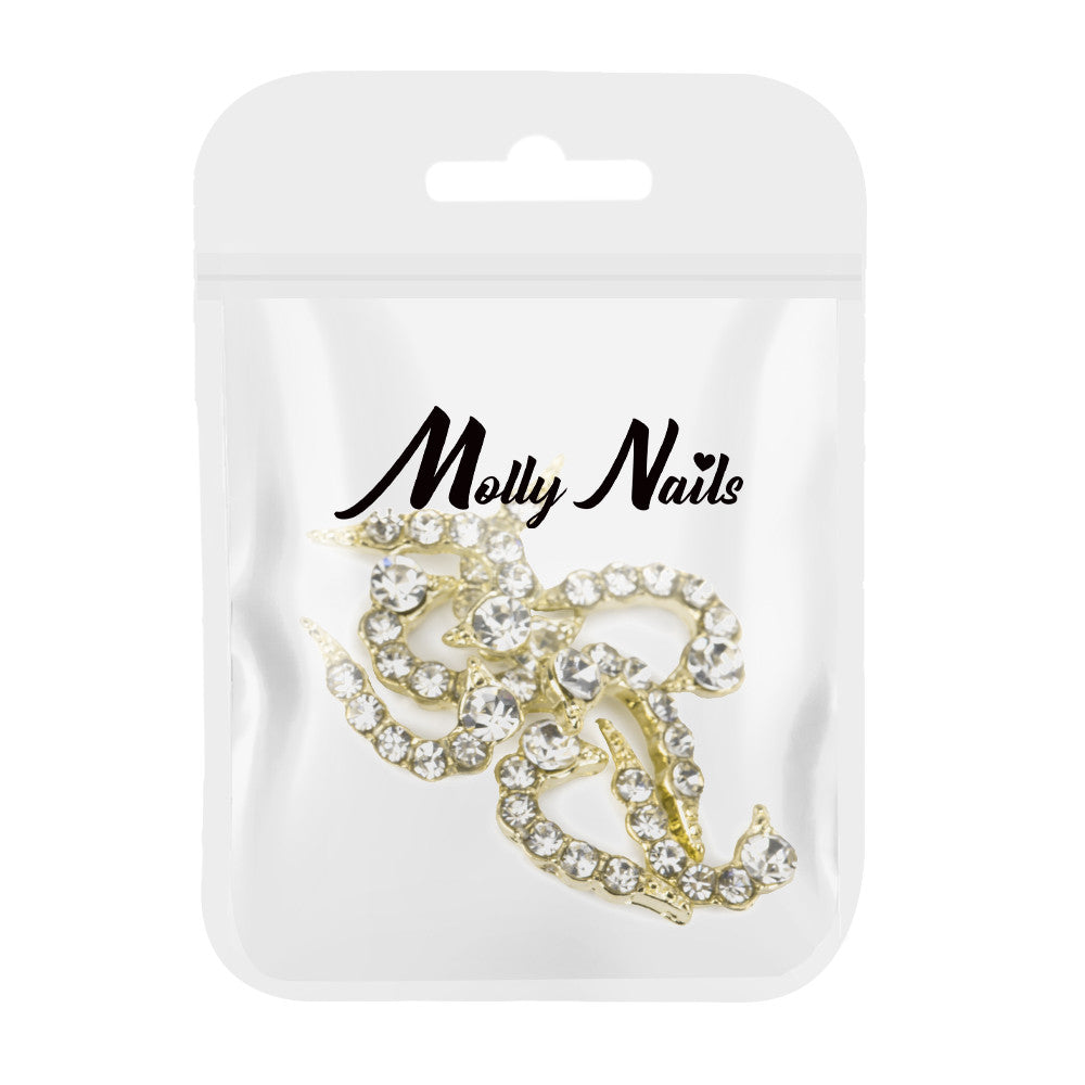 Molly Nails Ozdoby Do Paznokci Serce 3D White Diamond 10 Szt.