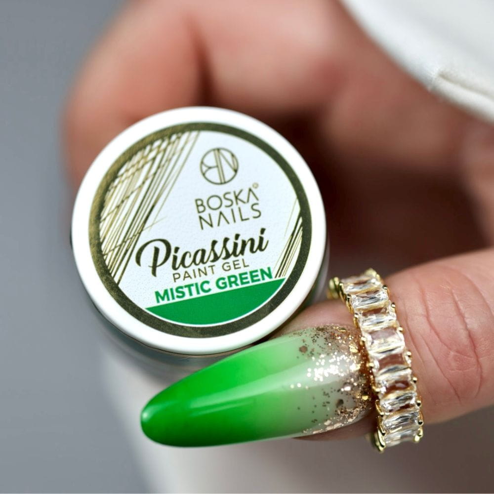 Boska Nails Żel Do Zdobień Picassini Paint Gel Mistic Green Zielony 5ml