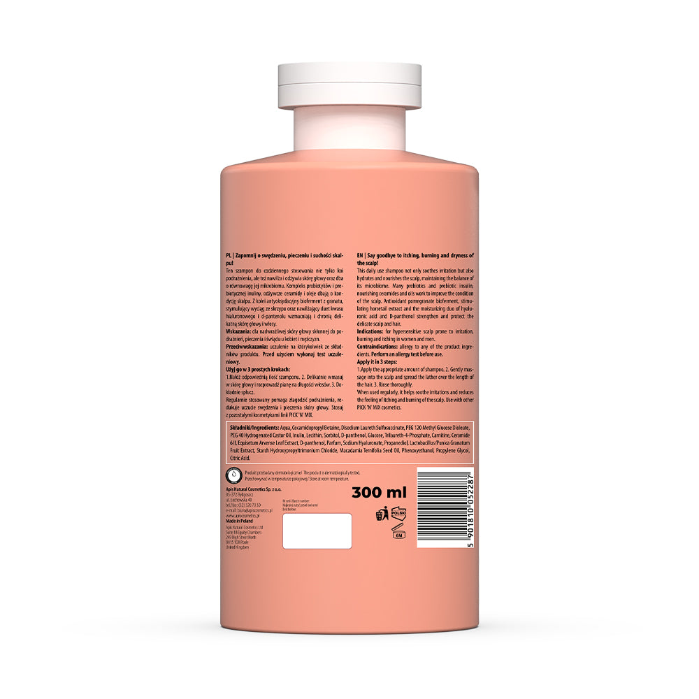 Apis PICK'N'MIX Łagodzący Szampon Do Wrażliwej Skóry Głowy / 300 Ml