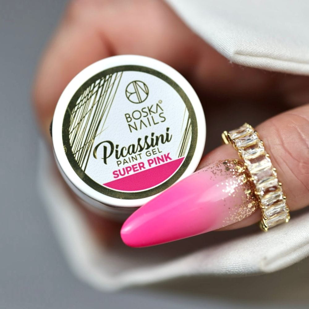 Boska Nails Żel Do Zdobień Picassini Paint Gel Super Pink Różowy 5ml